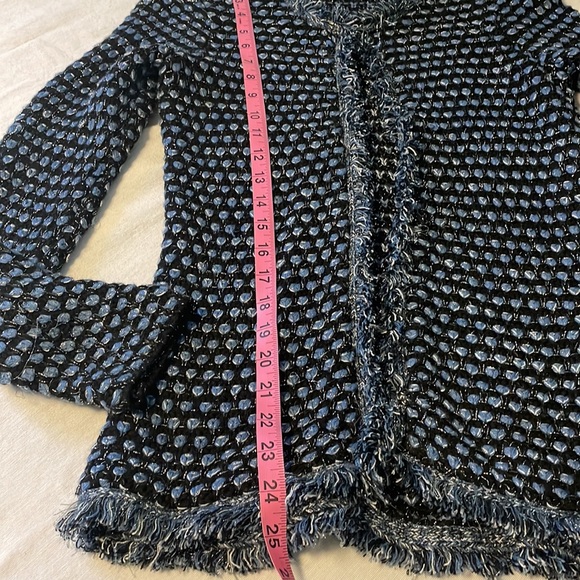 J. McLaughlin basket weave fringed cardigan size XS - Picture 7 of 9